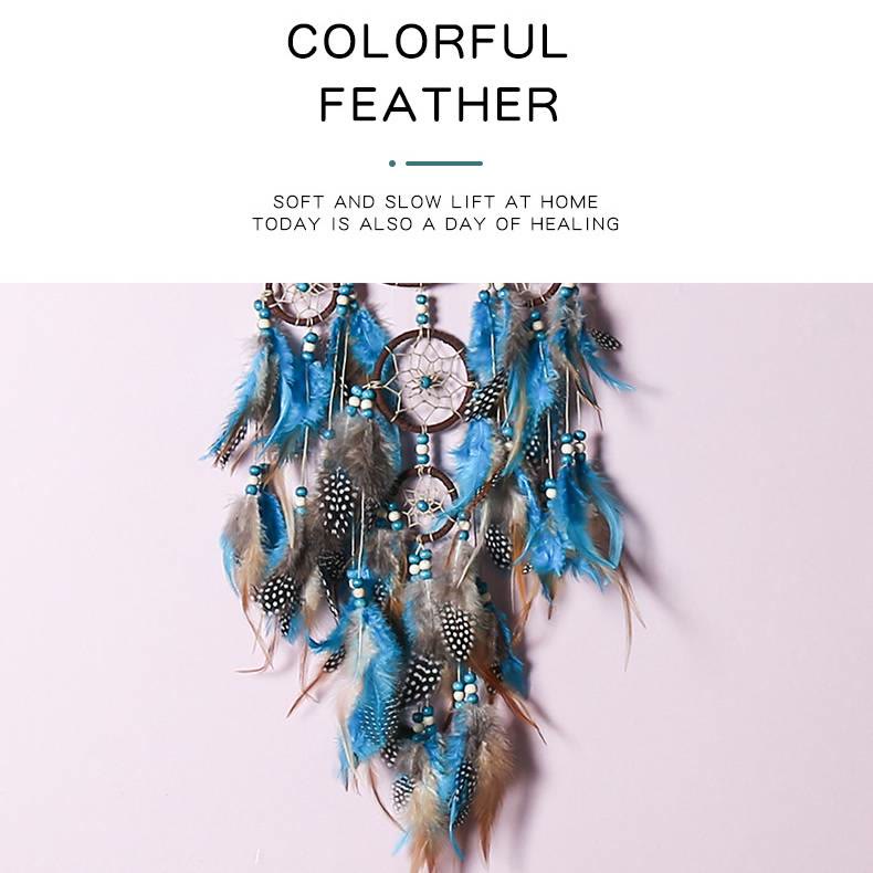 Olivenorma Boho Moon Dreamcatcher 5 Anelli Acchiappasogni Turchese