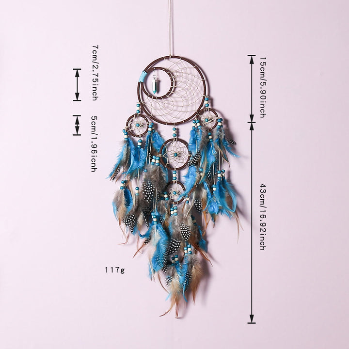 Olivenorma Boho Moon Dreamcatcher 5 Anelli Acchiappasogni Turchese