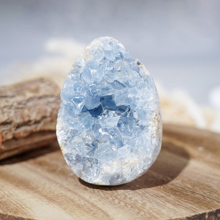 Olivenorma Cristallo curativo naturale Celestino grezzo Geode Rock