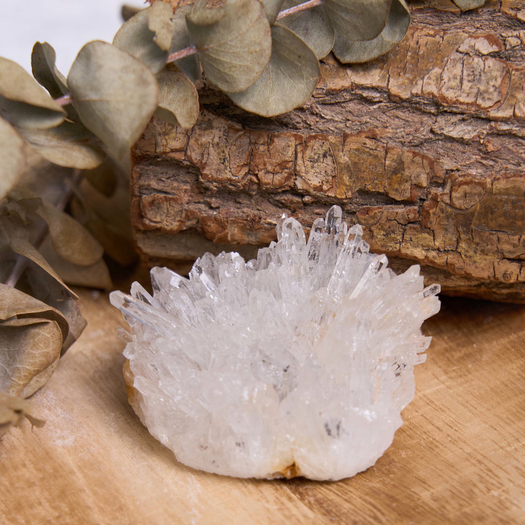 Cluster di cristalli di guarigione energetica di quarzo trasparente naturale Olivenorma