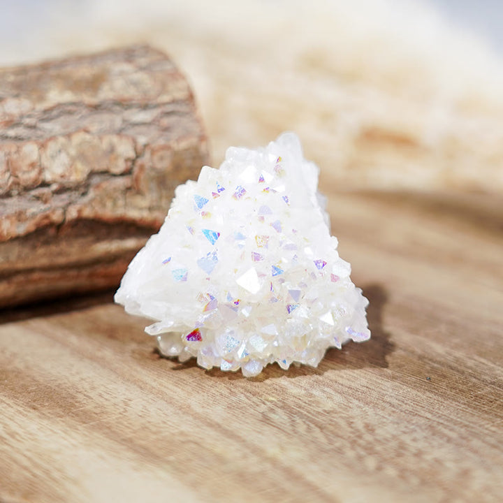 Olivenorma Natural Angel Aura Quartz Geode Gemstone Cluster di cristalli