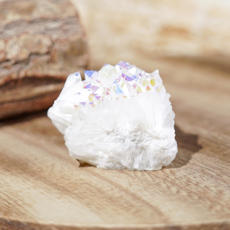 Olivenorma Natural Angel Aura Quartz Geode Gemstone Cluster di cristalli