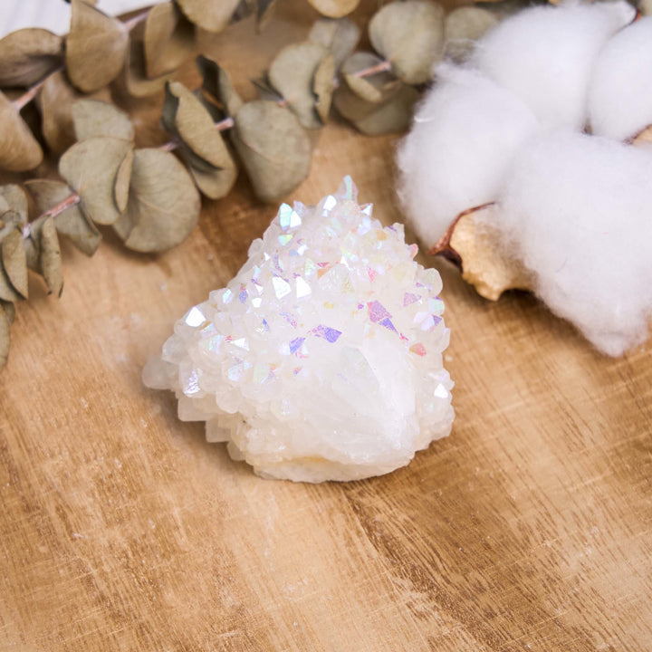 Olivenorma Natural Angel Aura Quartz Geode Gemstone Cluster di cristalli