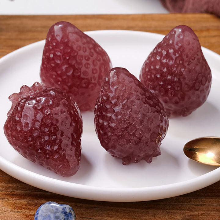 Ornamento in cristallo di quarzo fragola naturale Olivenorma , decorazione con pietre preziose