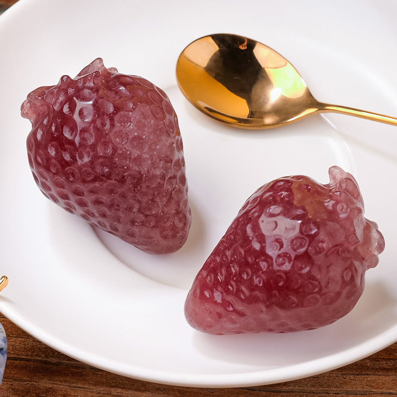 Ornamento in cristallo di quarzo fragola naturale Olivenorma , decorazione con pietre preziose