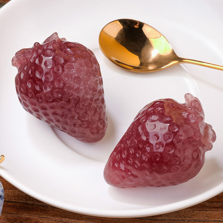 Ornamento in cristallo di quarzo fragola naturale Olivenorma , decorazione con pietre preziose