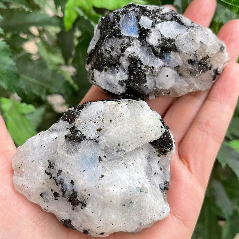 Decorazione in pietra naturale con pietra di luna grezza Olivenorma