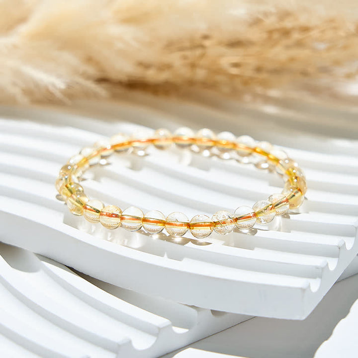 Bracciale Olivenorma con perline di citrino naturale da 6/10 mm 