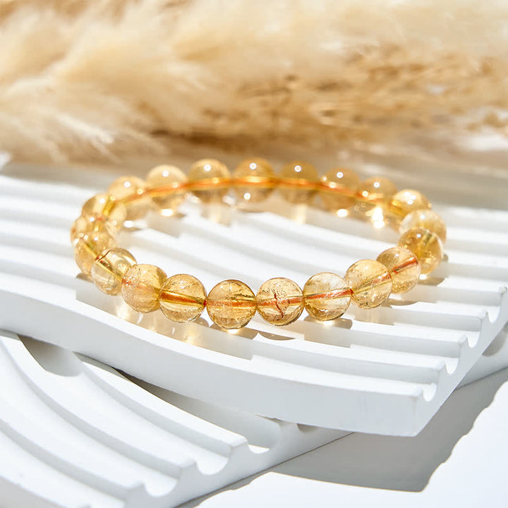 Bracciale Olivenorma con perline di citrino naturale da 6/10 mm 