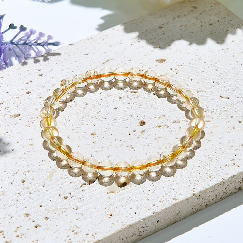Bracciale Olivenorma con perline di citrino naturale da 6/10 mm 