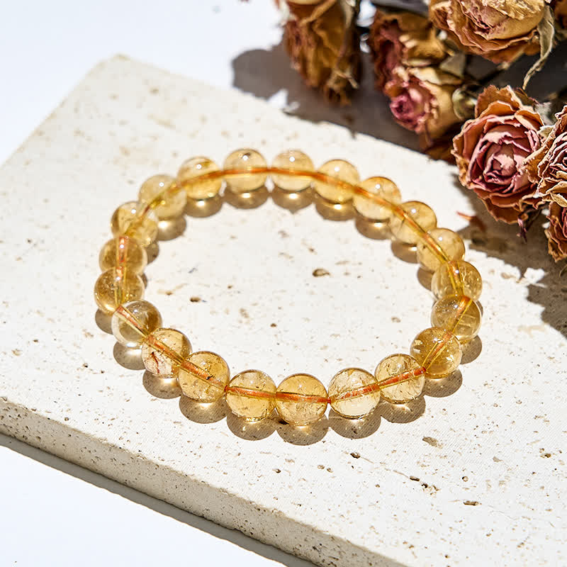 Bracciale Olivenorma con perline di citrino naturale da 6/10 mm 
