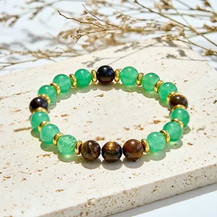Bracciale Olivenorma in perline di occhio di tigre in avventurina verde naturale 