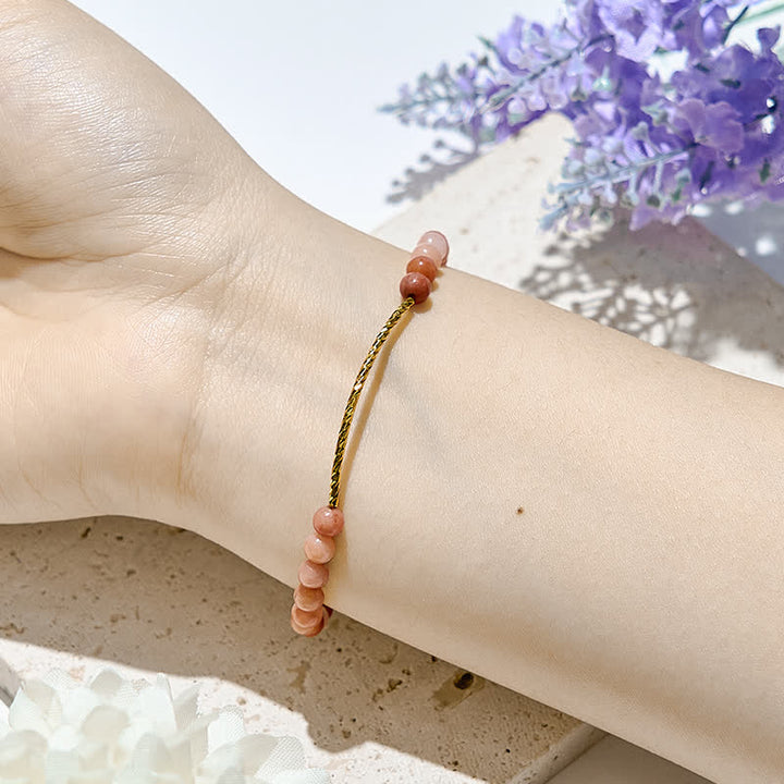 Bracciale Olivenorma in perline di rodocrosite naturale da 2 mm 