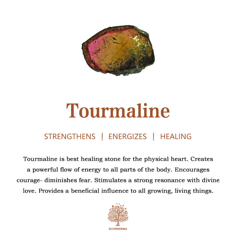 Braccialetto di perle di tormalina naturale Olivenorma 