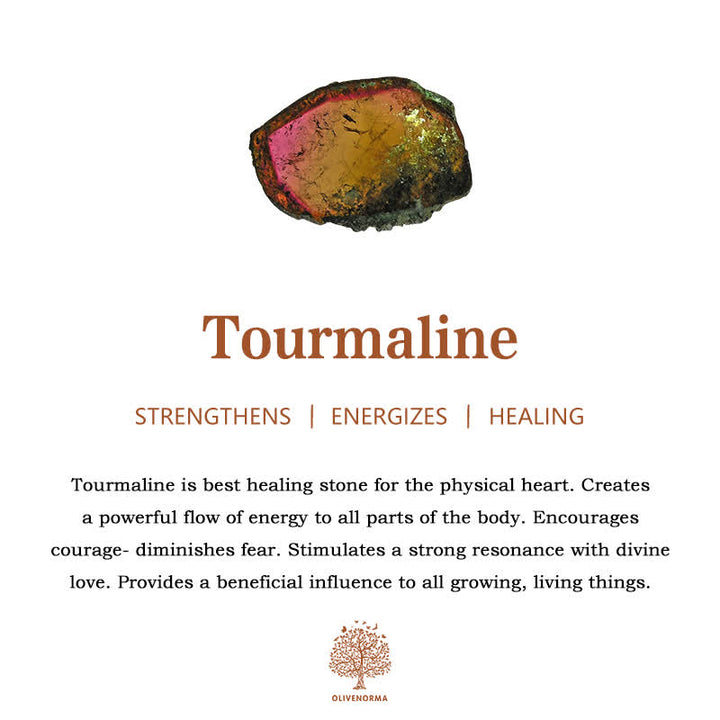 Braccialetto di perle di tormalina naturale Olivenorma 