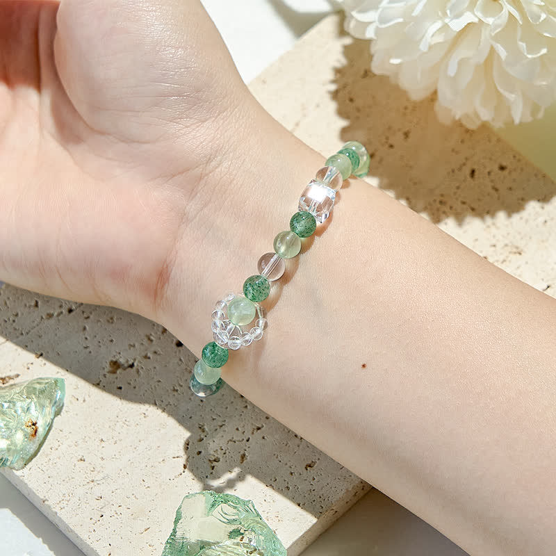 Bracciale Olivenorma Peridot Green Strawberry Quartz Beads