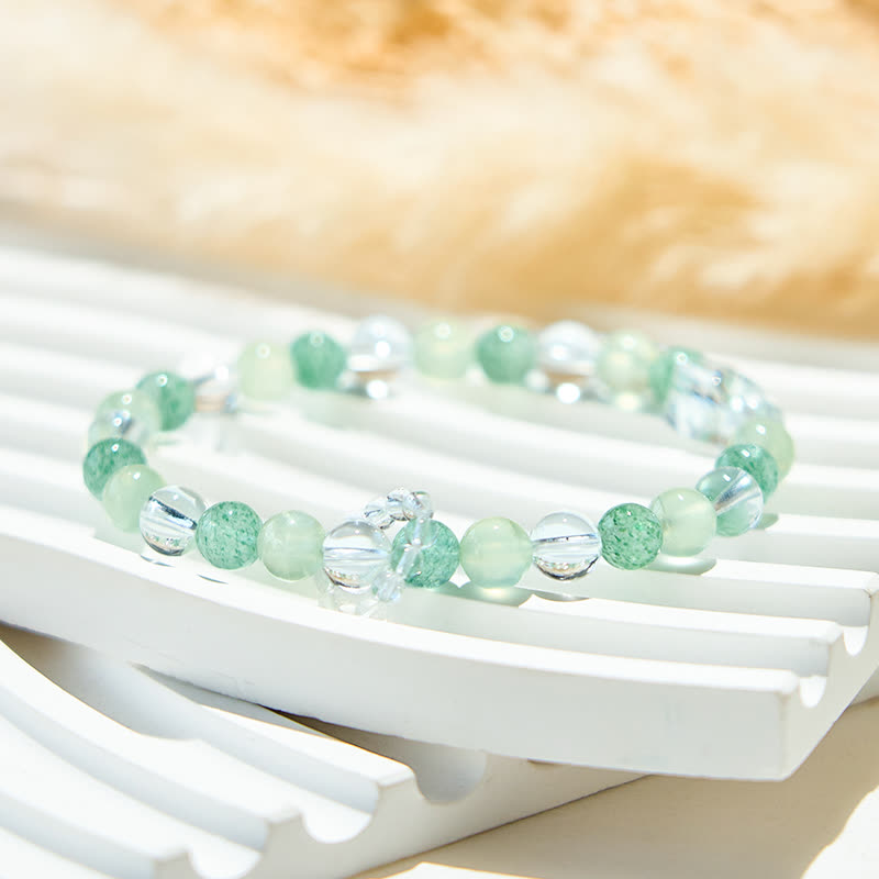 Bracciale Olivenorma Peridot Green Strawberry Quartz Beads