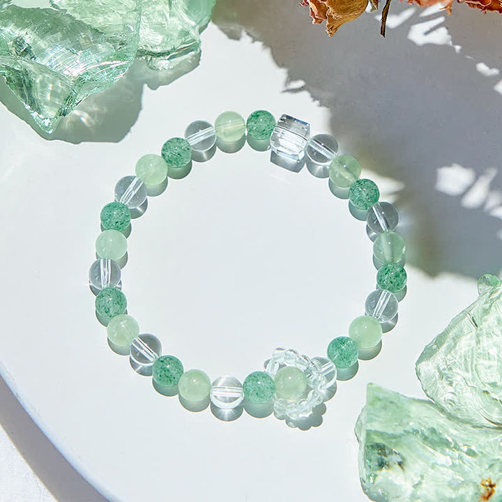 Bracciale Olivenorma Peridot Green Strawberry Quartz Beads