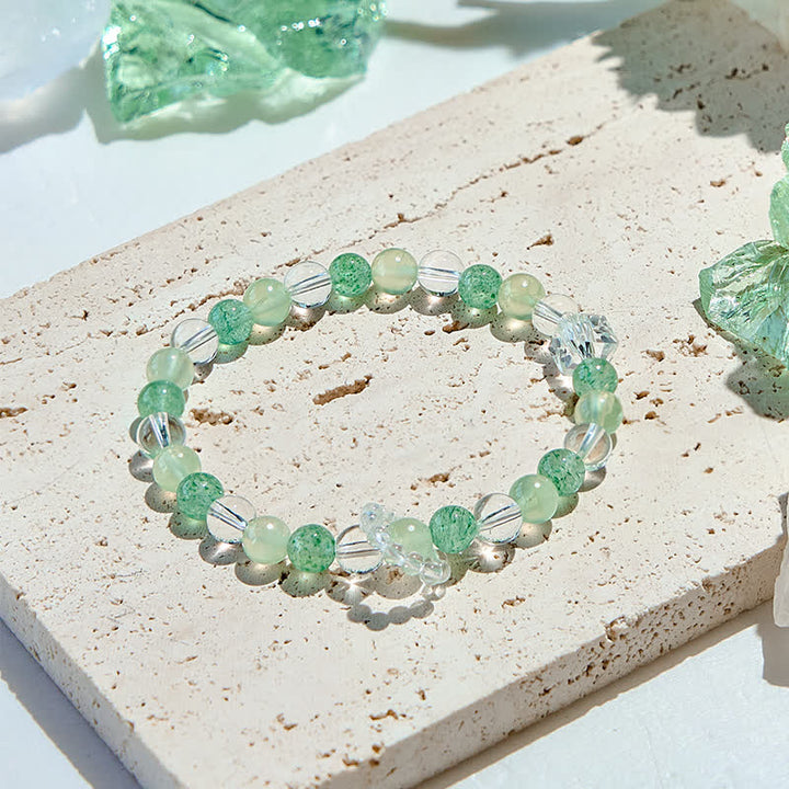 Bracciale Olivenorma Peridot Green Strawberry Quartz Beads