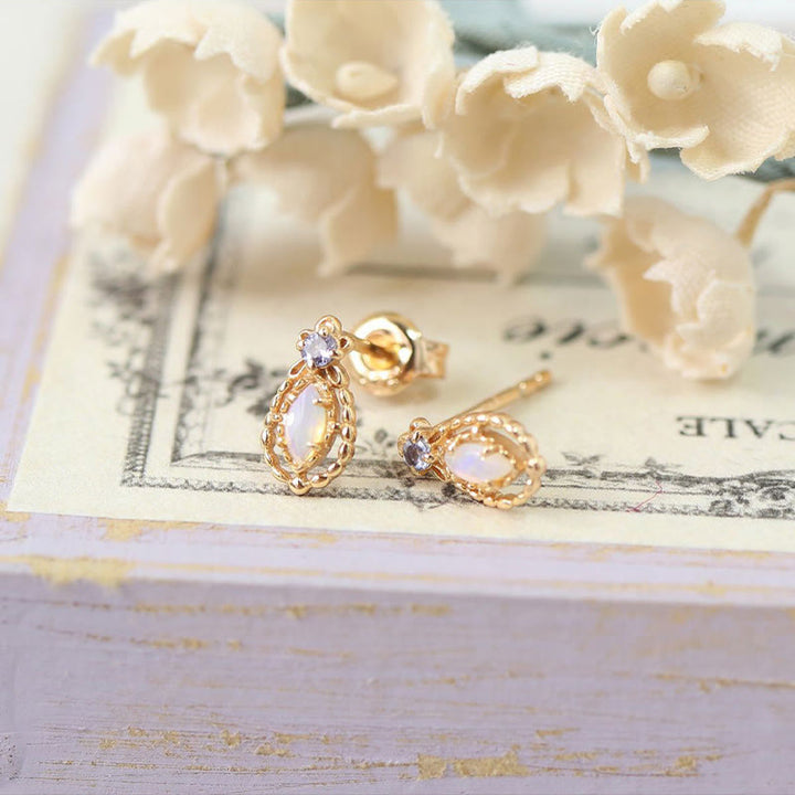 Olivenorma Opal Collana Anello Orecchini Set Set di gioielli con pietre preziose