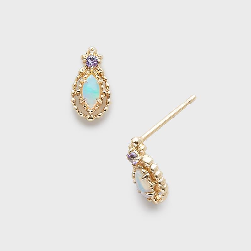 Olivenorma Opal Collana Anello Orecchini Set Set di gioielli con pietre preziose
