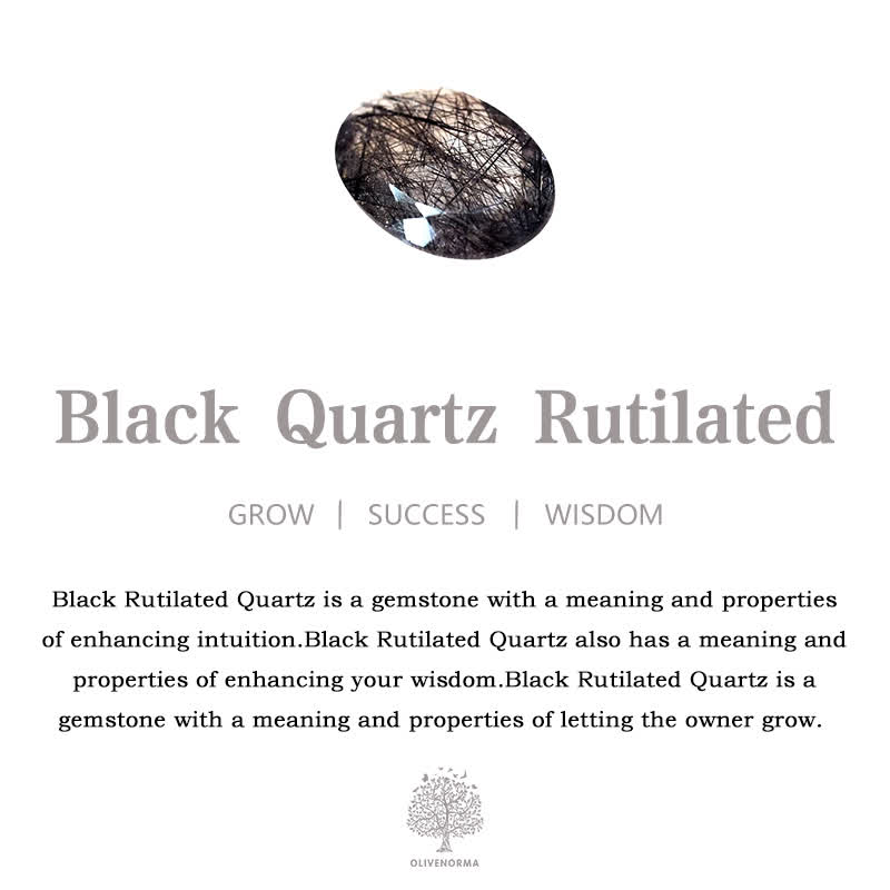 Bracciale Olivenorma in perle di quarzo nero naturale rutilato 