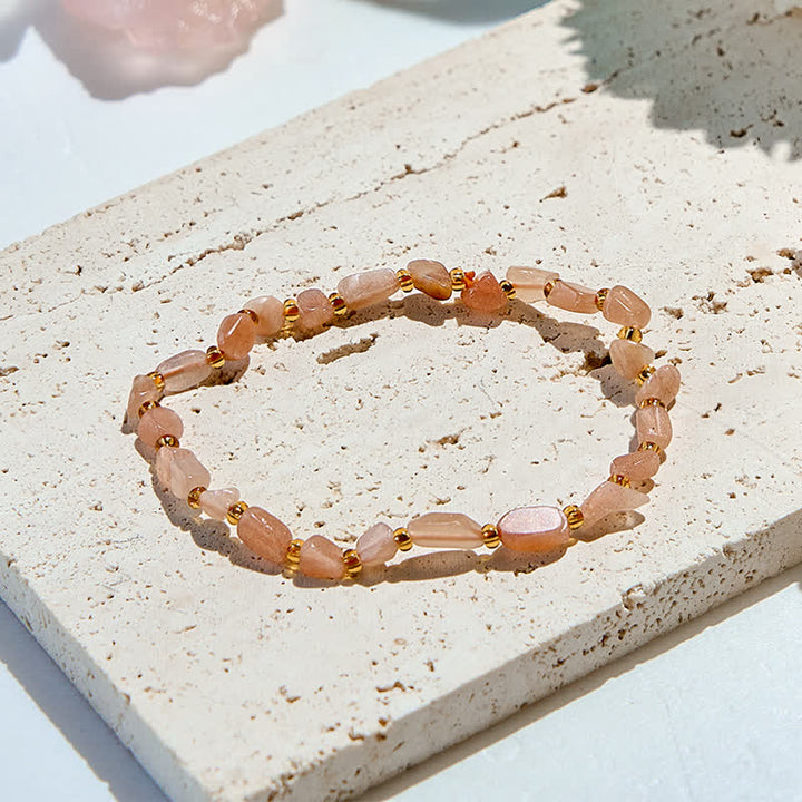 Bracciale di perline in pietra naturale del sole Olivenorma 