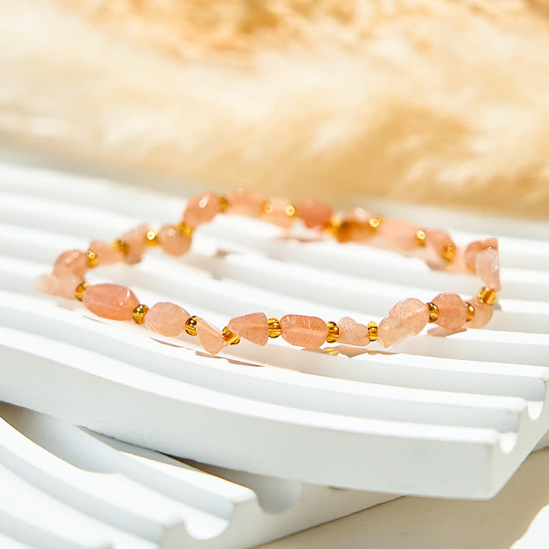 Bracciale di perline in pietra naturale del sole Olivenorma 