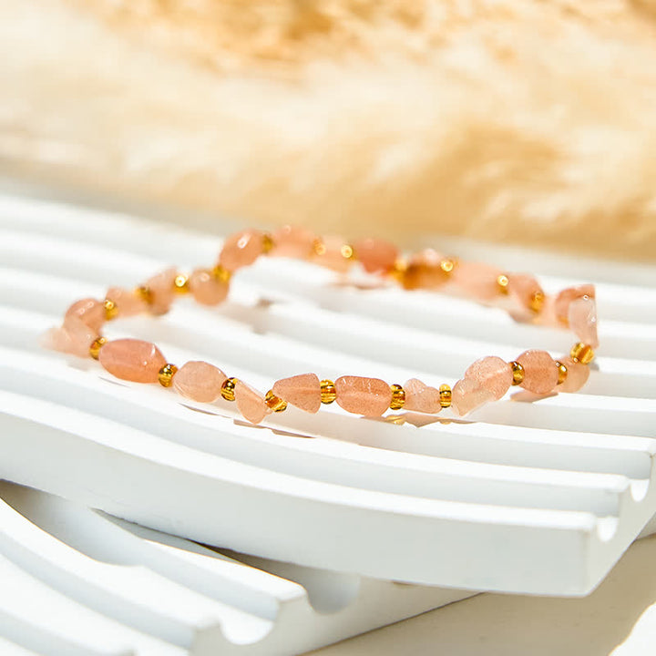 Bracciale di perline in pietra naturale del sole Olivenorma 