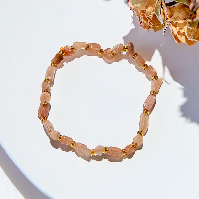 Bracciale di perline in pietra naturale del sole Olivenorma 