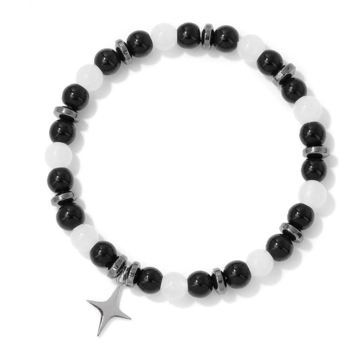 Bracciale con ciondolo a forma di stella con perline in pietra naturale Olivenorma