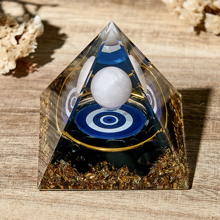 Sfera di agata bianca Olivenorma Protezione dal malocchio Piramide di orgone