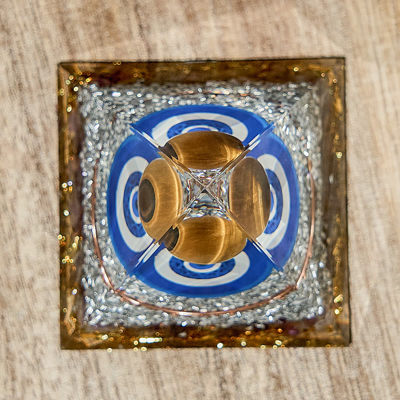 Simbolo del malocchio Olivenorma Piramide di orgone di ametista naturale