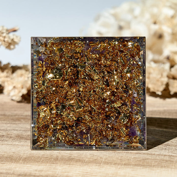 Simbolo del malocchio Olivenorma Piramide di orgone di ametista naturale