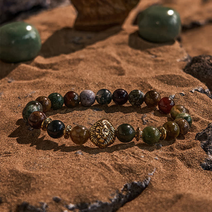 Bracciale Olivenorma con perline di agata muschiata turchese africana naturale