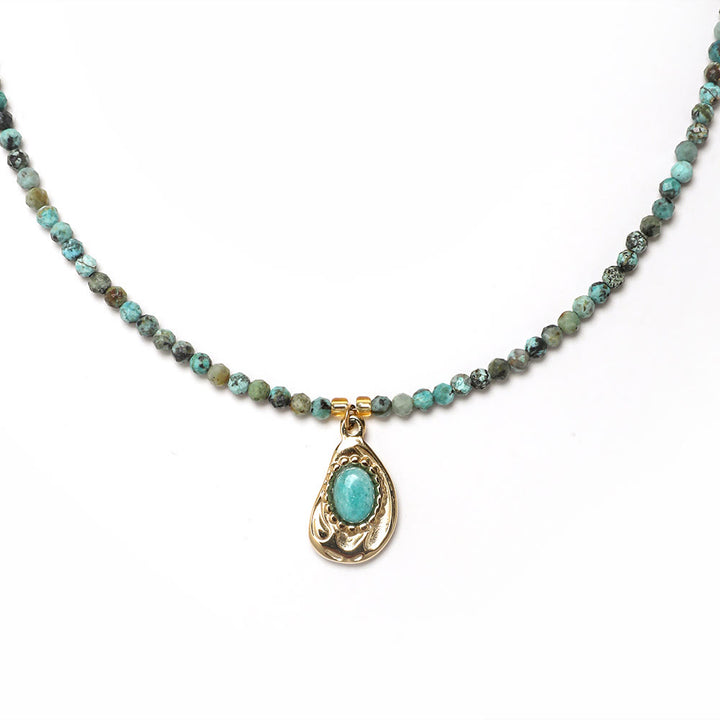Collana di perline con pietre preziose Olivenorma Boho Sole Luna Stella