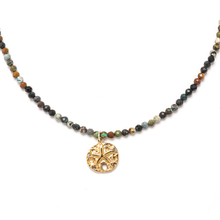Collana di perline con pietre preziose Olivenorma Boho Sole Luna Stella