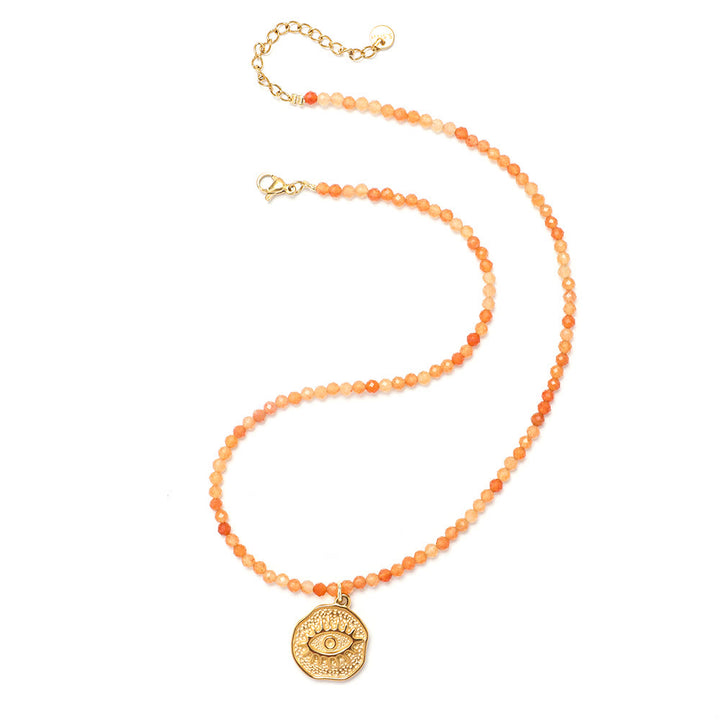 Collana di perline con pietre preziose Olivenorma Boho Sole Luna Stella