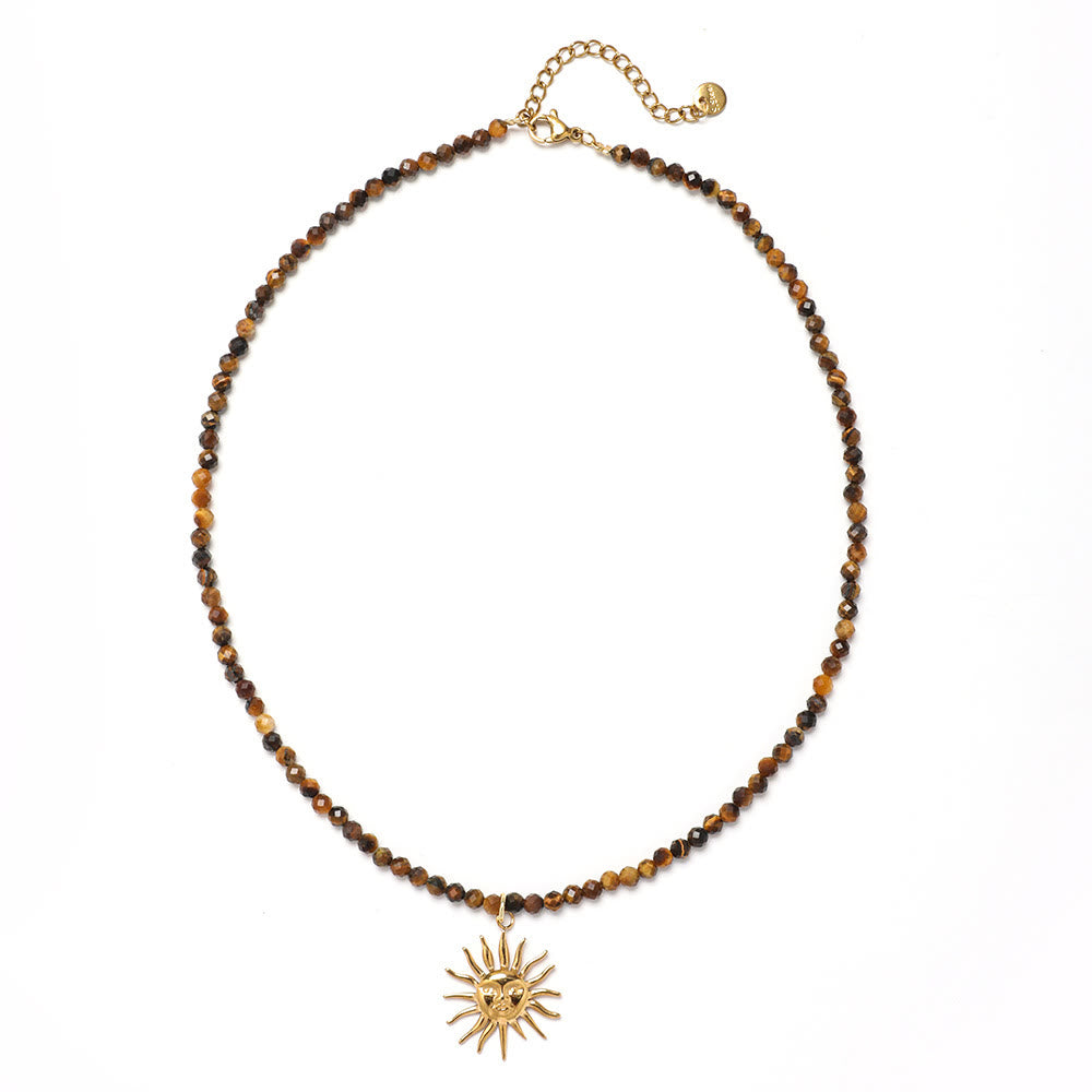 Collana di perline con pietre preziose Olivenorma Boho Sole Luna Stella