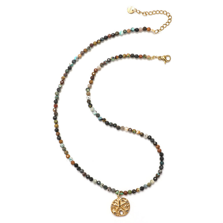 Collana di perline con pietre preziose Olivenorma Boho Sole Luna Stella