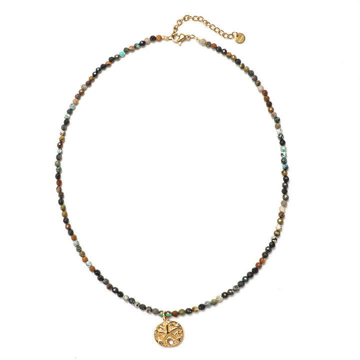 Collana di perline con pietre preziose Olivenorma Boho Sole Luna Stella
