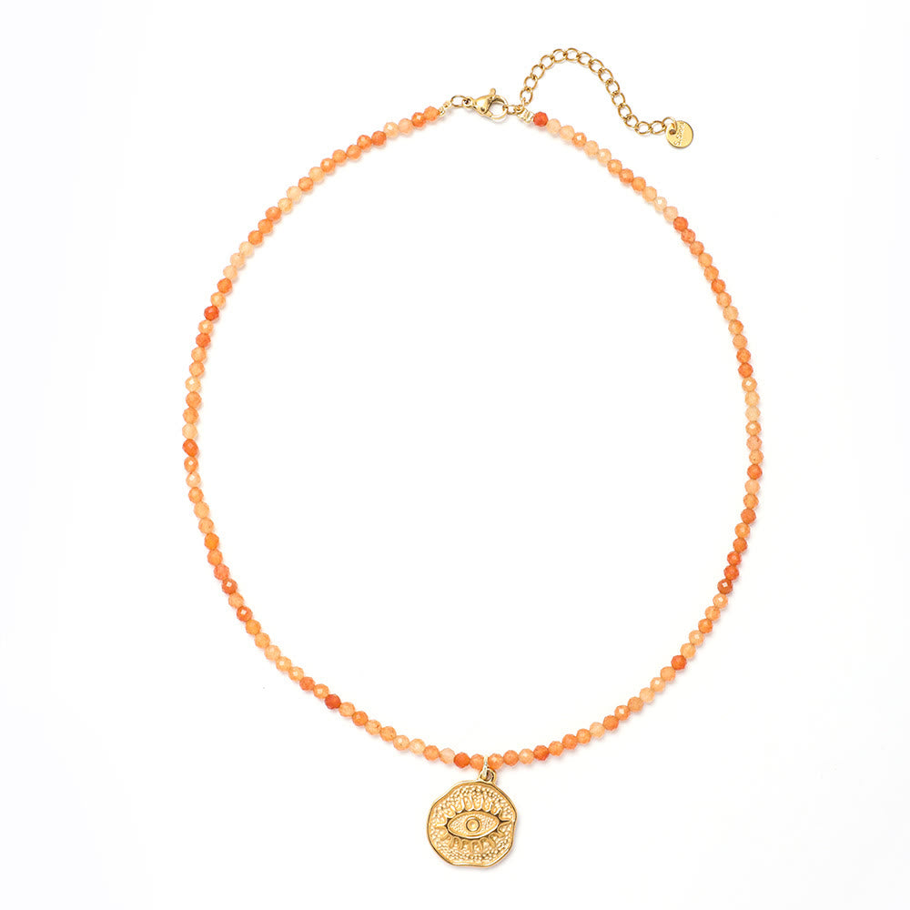 Collana di perline con pietre preziose Olivenorma Boho Sole Luna Stella - Amuleto contro il malocchio - image 1