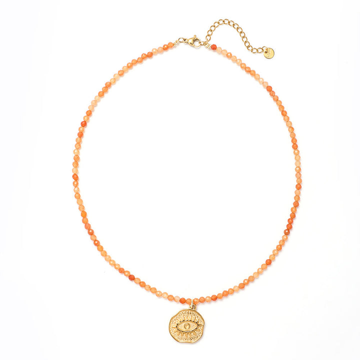 Collana di perline con pietre preziose Olivenorma Boho Sole Luna Stella - Amuleto contro il malocchio - image 1