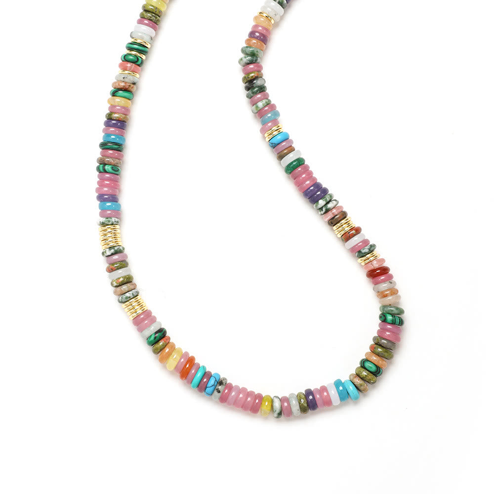 Collana di perline con pietre preziose Olivenorma Boho Sole Luna Stella