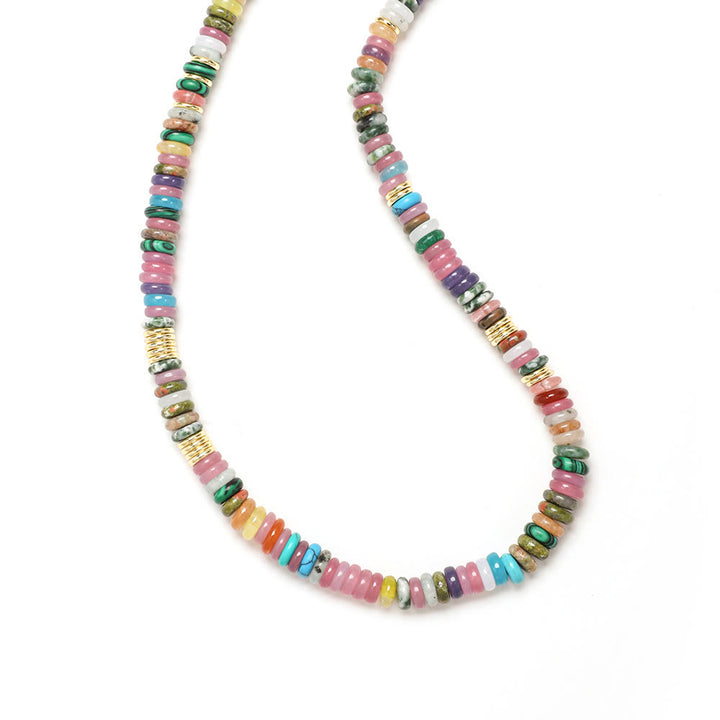 Collana di perline con pietre preziose Olivenorma Boho Sole Luna Stella