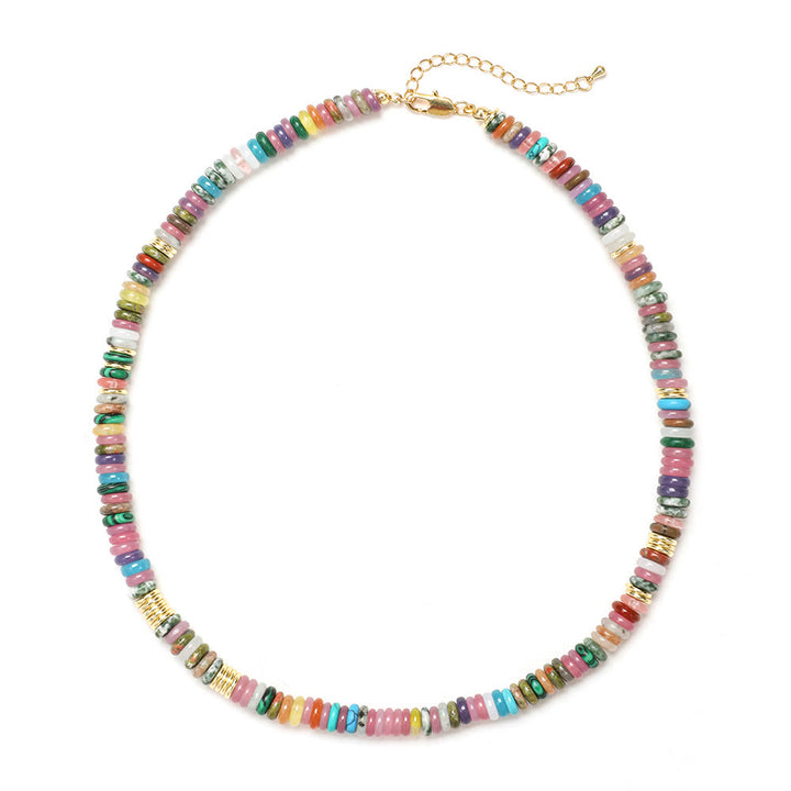 Collana di perline con pietre preziose Olivenorma Boho Sole Luna Stella