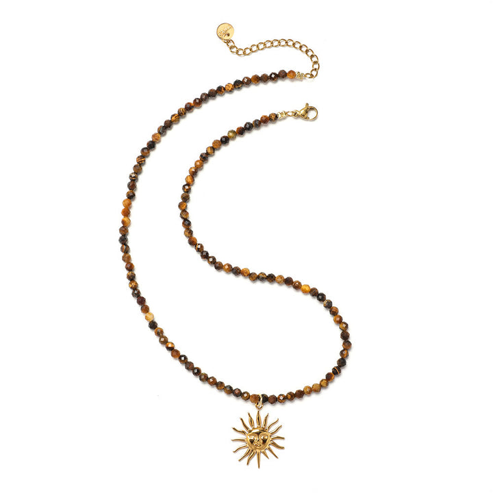 Collana di perline con pietre preziose Olivenorma Boho Sole Luna Stella
