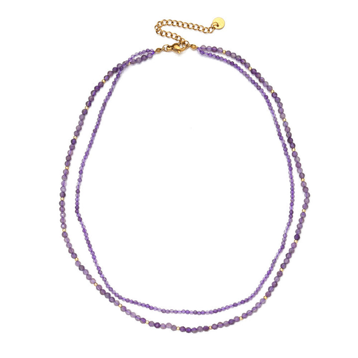 Collana girocollo in cristallo con pietre preziose sfaccettate Boho Olivenorma