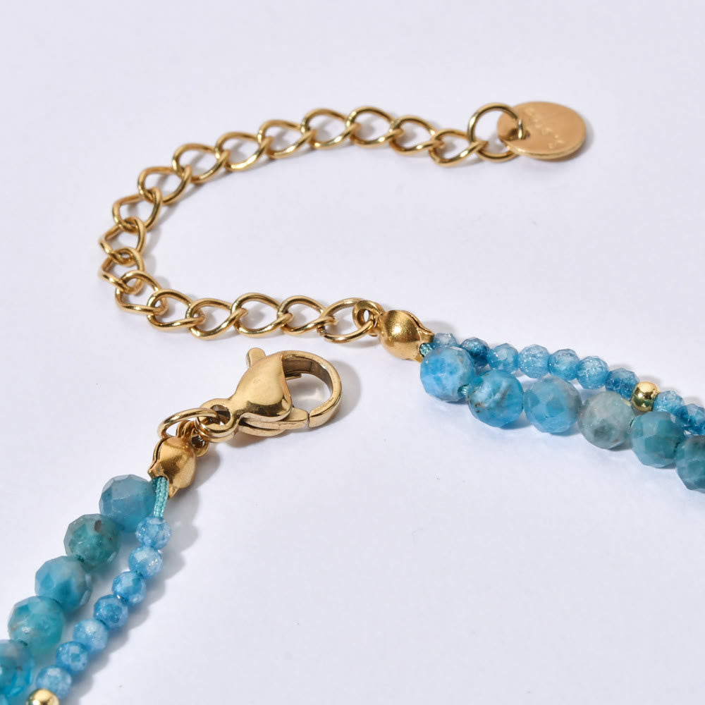 Collana girocollo in cristallo con pietre preziose sfaccettate Boho Olivenorma