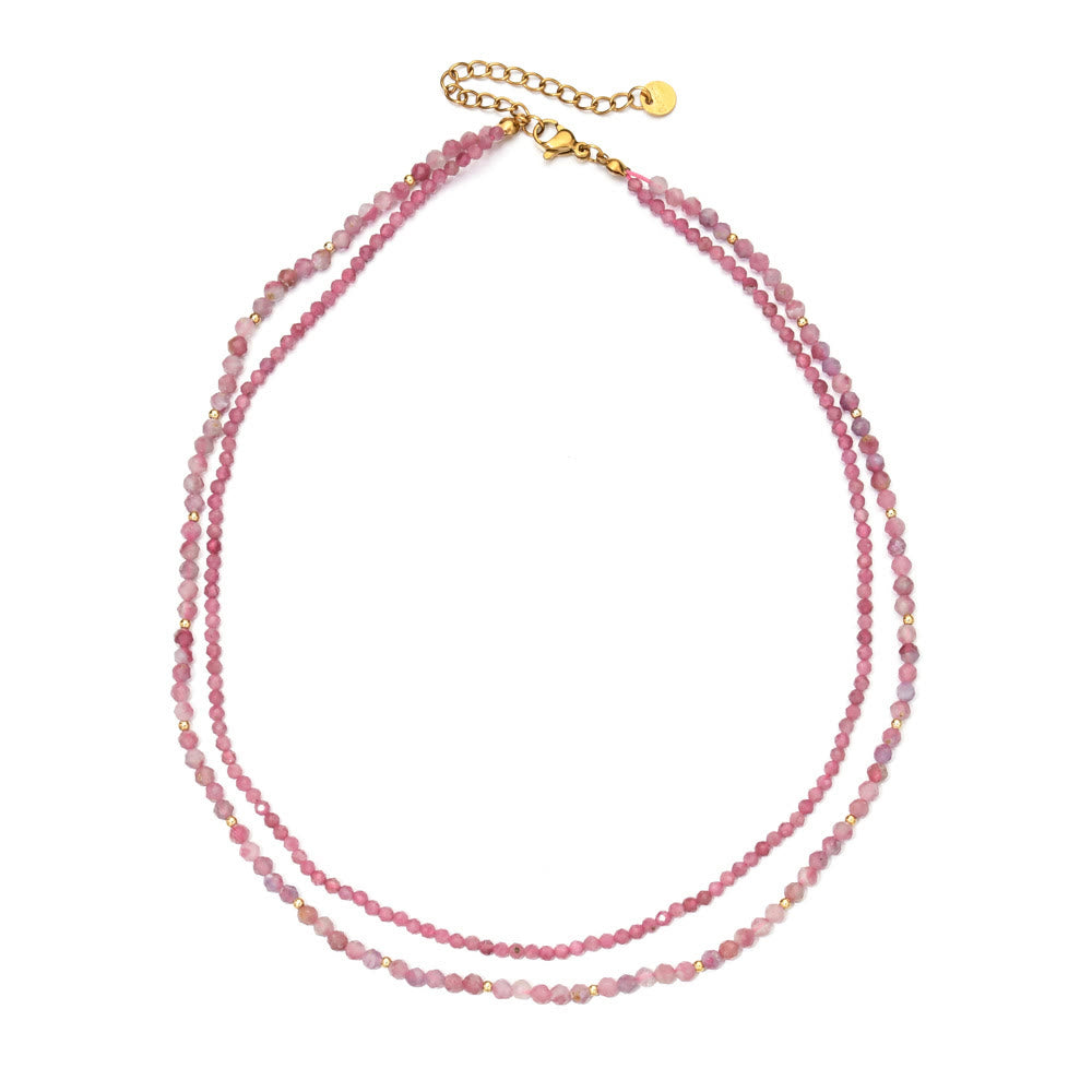 Collana girocollo in cristallo con pietre preziose sfaccettate Boho Olivenorma